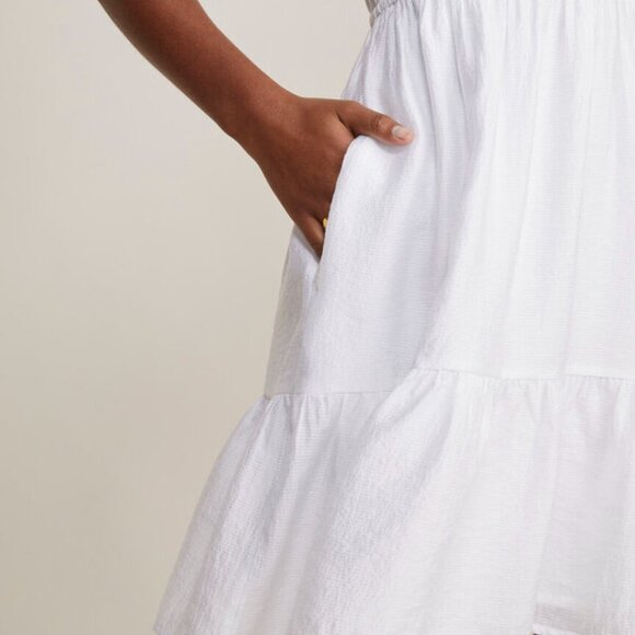 Vineyard Vines Marina Puff-Sleeve Mini Dress White Cap Women's Size X - Picture 6 of 6